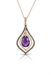 Effy Jewlery 14K Rose Gold Amethyst and Diamond Pendant, 6.66 TCW Effy Jewlery 14K Rose Gold Amethyst and Diamond Pendant, 6.66 TCW