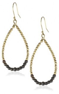 Mizuki 14k Earrings Hoop with Gold and Silver Beads Mizuki 14k Earrings Hoop with Gold and Silver Beads