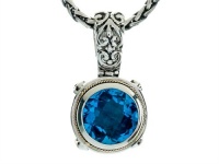 Balissima By Effy Collection Sterling Silver and 18k Yellow Gold Blue Topaz Pendant Necklace Balissima By Effy Collection Sterling Silver and 18k Yellow Gold Blue Topaz Pendant Necklace