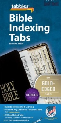 Bible Tab: Clear Tab with Gold Edge Strip & Black Lettering Bible Tab: Clear Tab with Gold Edge Strip & Black Lettering