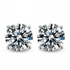 925 Sterling Silver Round Cubic Zirconia Stud Earrings