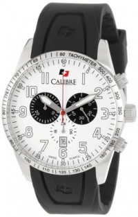 Calibre Men's SC-4R4-04-001 Recruit Stainless Steel Black Rubber Band Chronograph Date Watch