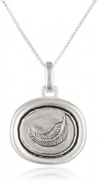 Sterling Silver May The Wings Of Friendship Never Lose A Feather Antique Silver Reversible Pendant Necklace with Feather, 18 Sterling Silver May The Wings Of Friendship Never Lose A Feather Antique Silver Reversible Pendant Necklace with Feather, 18