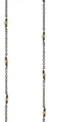 Mizuki 14k Oxidized Single Strand Earrings with Gold Beads