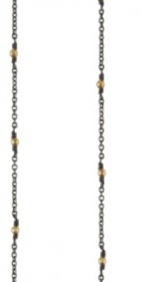 Mizuki 14k Oxidized Single Strand Earrings with Gold Beads