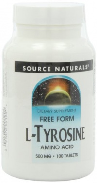 Source Naturals L-Tyrosine 500mg, 100 Tablets (Pack of 3) Source Naturals L-Tyrosine 500mg, 100 Tablets (Pack of 3)
