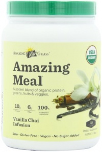 Amazing Grass Amazing Meal Vanilla Chai, 12.4-Ounce Tub