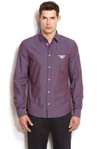 Armani Exchange Mens Pocket Square Checked Shirt Armani Exchange Mens Pocket Square Checked Shirt