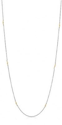Mizuki Oxidized Silver Chain Necklace with 14k Gold Beads, 40 Mizuki Oxidized Silver Chain Necklace with 14k Gold Beads, 40
