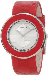 Gucci Women's YA129421 U-play Red Guccissima Leather Strap Watch Gucci Women's YA129421 U-play Red Guccissima Leather Strap Watch