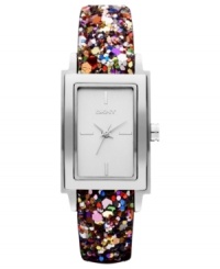 Perfect your party look with this colorful leather watch from DKNY. Perfect your party look with this colorful leather watch from DKNY.