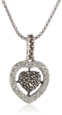 Judith Jack Angelic Sterling Silver, Marcasite and Crystal Heart Pendant Necklace, 18 Judith Jack Angelic Sterling Silver, Marcasite and Crystal Heart Pendant Necklace, 18