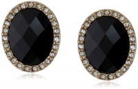 Anne Klein Merry and Bright Gold-Tone Pave Button Clip-On Earrings Anne Klein Merry and Bright Gold-Tone Pave Button Clip-On Earrings