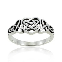 925 Oxidized Sterling Silver Celtic Knot Heart Triquetra Trinity Endless Band Ring for Women (Available in size 6, 7, 8, 9)- Nickel Free 925 Oxidized Sterling Silver Celtic Knot Heart Triquetra Trinity Endless Band Ring for Women (Available in size 6, 7, 8, 9)- Nickel Free