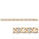 Men's 1.19 TCW Round Cubic Zirconia 14k Yellow Gold-Plated Mariner-Link Bracelet 8 Men's 1.19 TCW Round Cubic Zirconia 14k Yellow Gold-Plated Mariner-Link Bracelet 8