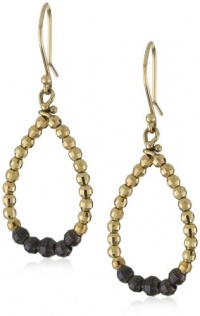Mizuki 14k Small Tear-Drop Hoop Earrings with Gold and Silver Faceted Beads Mizuki 14k Small Tear-Drop Hoop Earrings with Gold and Silver Faceted Beads