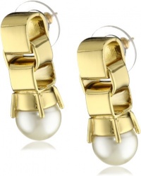 Kate Spade New York BOX CHAIN PEARLS Gold Drop Earrings Kate Spade New York BOX CHAIN PEARLS Gold Drop Earrings