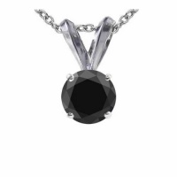 1.50 CT Black Diamond Solitaire Pendant 14K Gold 1.50 CT Black Diamond Solitaire Pendant 14K Gold