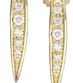 Mizuki 14k Gold and Diamond Curved Icicle Post Earrings