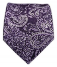100% Silk Woven Eggplant Paisley Tie 100% Silk Woven Eggplant Paisley Tie