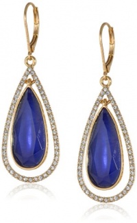 Anne Klein Merry and Bright Gold-Tone Pave Leverback Teardrop Earrings Anne Klein Merry and Bright Gold-Tone Pave Leverback Teardrop Earrings