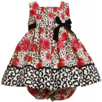 Bonnie Baby Baby-Girls Newborn Pleated Bodice Empire Waist Dress With Roses Print Bonnie Baby Baby-Girls Newborn Pleated Bodice Empire Waist Dress With Roses Print