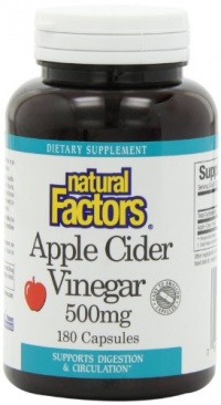Natural Factors Apple Cider Vinegar 500mg Capsules, 180-Count Natural Factors Apple Cider Vinegar 500mg Capsules, 180-Count