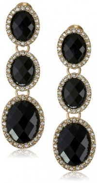 Anne Klein Merry and Bright Gold-Tone Pave Triple Drop Clip-On Earrings Anne Klein Merry and Bright Gold-Tone Pave Triple Drop Clip-On Earrings