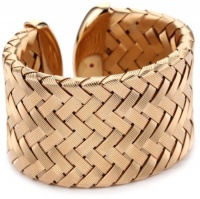Roberto Coin Fifth Season Rose Silver Large Cuff Bracelet Roberto Coin Fifth Season Rose Silver Large Cuff Bracelet