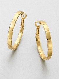 Add interest with this shiny design with 14k goldplating. 14k goldplated brassLength, about 1.25Hinged post backImported Add interest with this shiny design with 14k goldplating. 14k goldplated brassLength, about 1.25Hinged post backImported