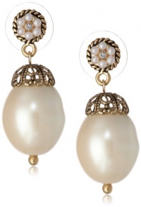 Carolee Large Pearl Tone Drop Earrings Carolee Large Pearl Tone Drop Earrings