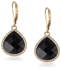 Anne Klein Merry and Bright Gold-Tone Pave Leverback Drop Earrings Anne Klein Merry and Bright Gold-Tone Pave Leverback Drop Earrings