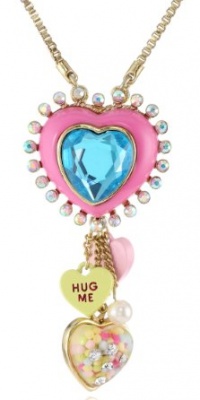 Betsey Johnson Heart Candy Boost Candy Heart Pendant Necklace, 19
