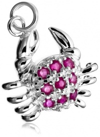 Sterling Silver Ruby Crab Charm Sterling Silver Ruby Crab Charm