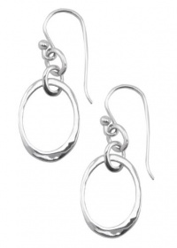 Barse Hammered Sterling Oval Earring