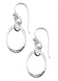 Barse Hammered Sterling Oval Earring Barse Hammered Sterling Oval Earring