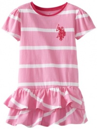 U.S. Polo Assn. Girls 2-6X Striped Tiered Ruffle Dress U.S. Polo Assn. Girls 2-6X Striped Tiered Ruffle Dress