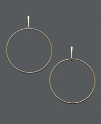 Vintage hoops with a light and airy look. These chic, skinny loops feature a post design in 14k gold. Approximate drop: 2 inches. Vintage hoops with a light and airy look. These chic, skinny loops feature a post design in 14k gold. Approximate drop: 2 inches.