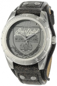 Marc Ecko Men's E11518G1 The Daily Black Leather Cuff Watch Marc Ecko Men's E11518G1 The Daily Black Leather Cuff Watch