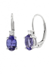 Effy Jewlery 14K White Gold Tanzanite & Diamond Earrings, 1.43 TCW Effy Jewlery 14K White Gold Tanzanite & Diamond Earrings, 1.43 TCW