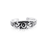 Sterling Silver Toe Ring Tribal Symbols, One Size Fits All Sterling Silver Toe Ring Tribal Symbols, One Size Fits All