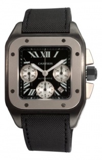 Cartier Men's W2020005 Santos 100 Chronograph Black Dial Watch Cartier Men's W2020005 Santos 100 Chronograph Black Dial Watch