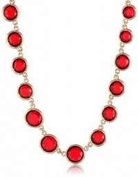 Anne Klein Beacon Gold-Tone and Ruby Red Collar Necklace, 17 Anne Klein Beacon Gold-Tone and Ruby Red Collar Necklace, 17
