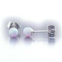 4mm Australian Fiery White Opal Ball Stud Post Earrings Solid 925 Sterling Silver 4mm Australian Fiery White Opal Ball Stud Post Earrings Solid 925 Sterling Silver