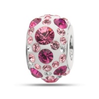 Fuchsia Kaleidoscope Crystal Bead In Sterling Silver