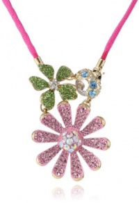 Betsey Johnson Flower Boost Pave Flower Long Pendant Necklace, 32 Betsey Johnson Flower Boost Pave Flower Long Pendant Necklace, 32