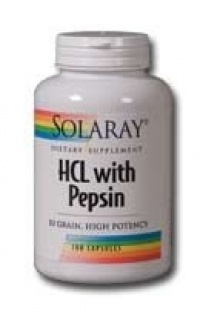Solaray High Potency HCl With Pepsin 650 mg - 250 Capsules Solaray High Potency HCl With Pepsin 650 mg - 250 Capsules