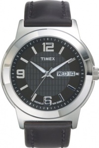 Timex Men's T2E561 Elevated Classics Dress Black Leather Strap Watch