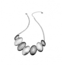 Alfani Necklace, 18 Two-Tone Hammered Oval Frontal Necklace Alfani Necklace, 18 Two-Tone Hammered Oval Frontal Necklace