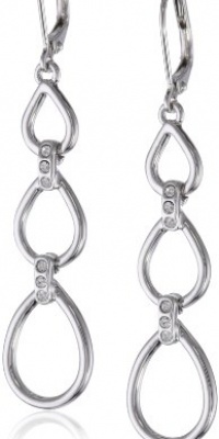 T Tahari Essentials Triple Link with Crystal Drop Earrings T Tahari Essentials Triple Link with Crystal Drop Earrings